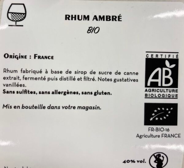 Rhum ambré 40%