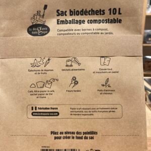 Lot de 15 sacs kraft biodéchets 10L
