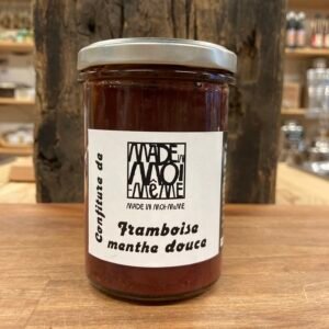 Confiture de framboise menthe douce