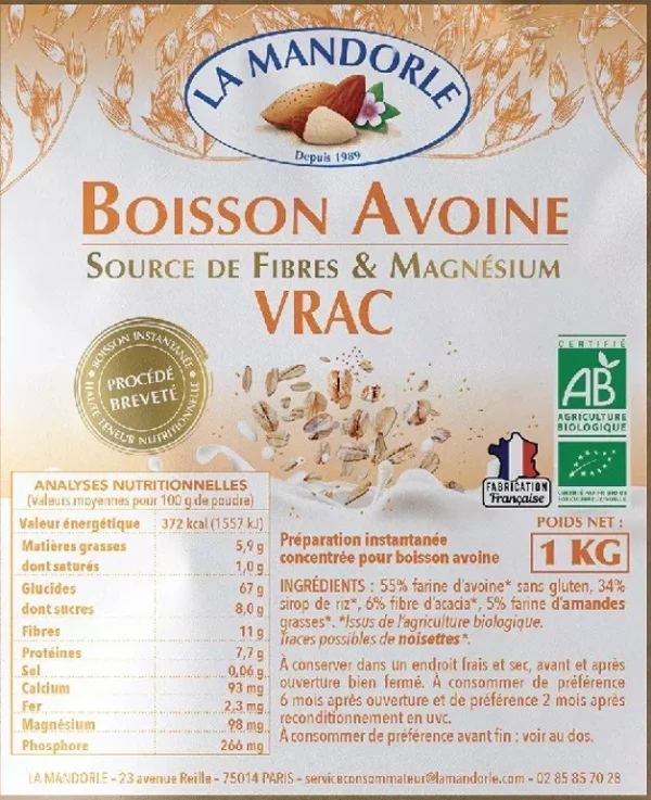 Boisson d'Avoine en poudre